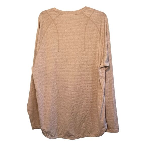 Legends Enzo Long Sleeve Performance Tee Tan Striped Wicking Crewneck XXL - Picture 2 of 11
